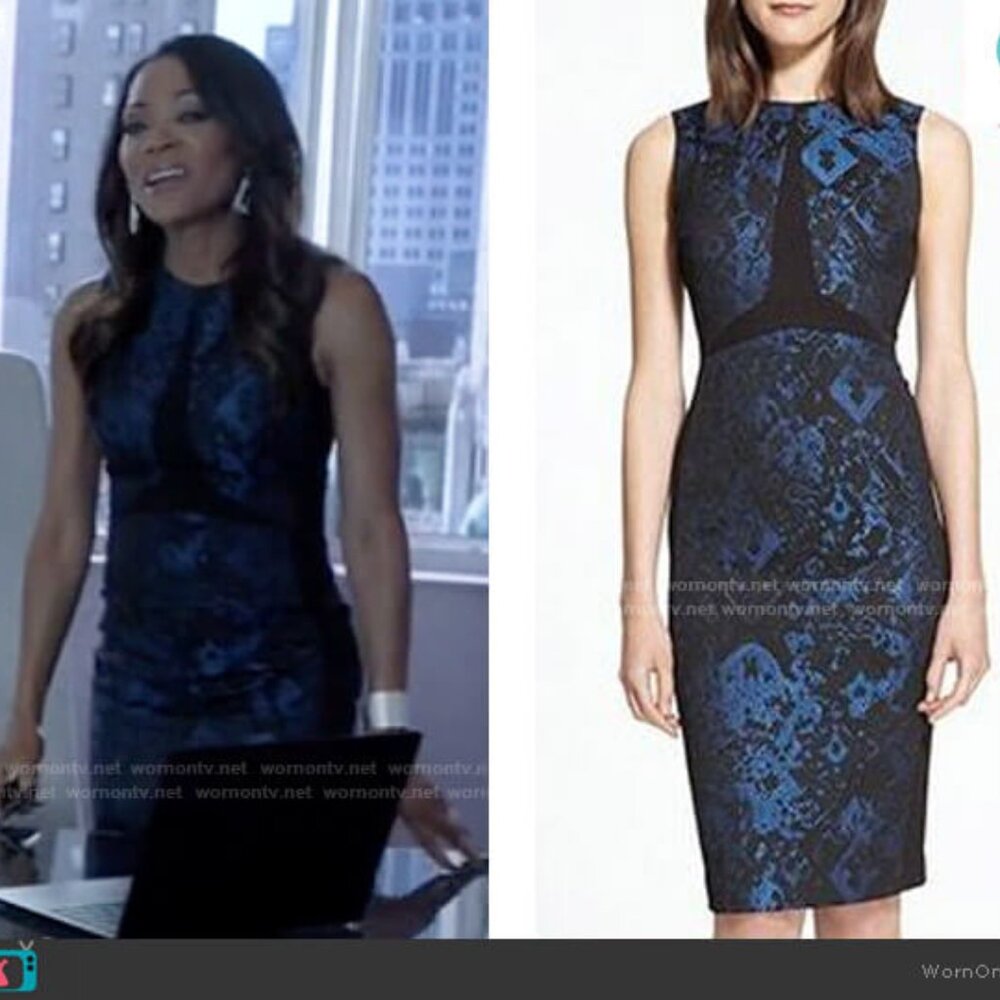 JUDITH & CHARLES Fitted Jacquard Dress